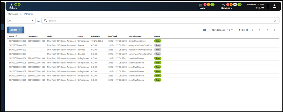 SIPMon IP Phone Module Interface