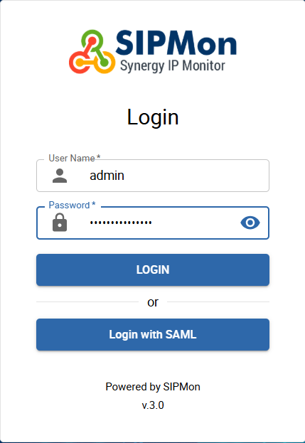 SIPMon Login Page