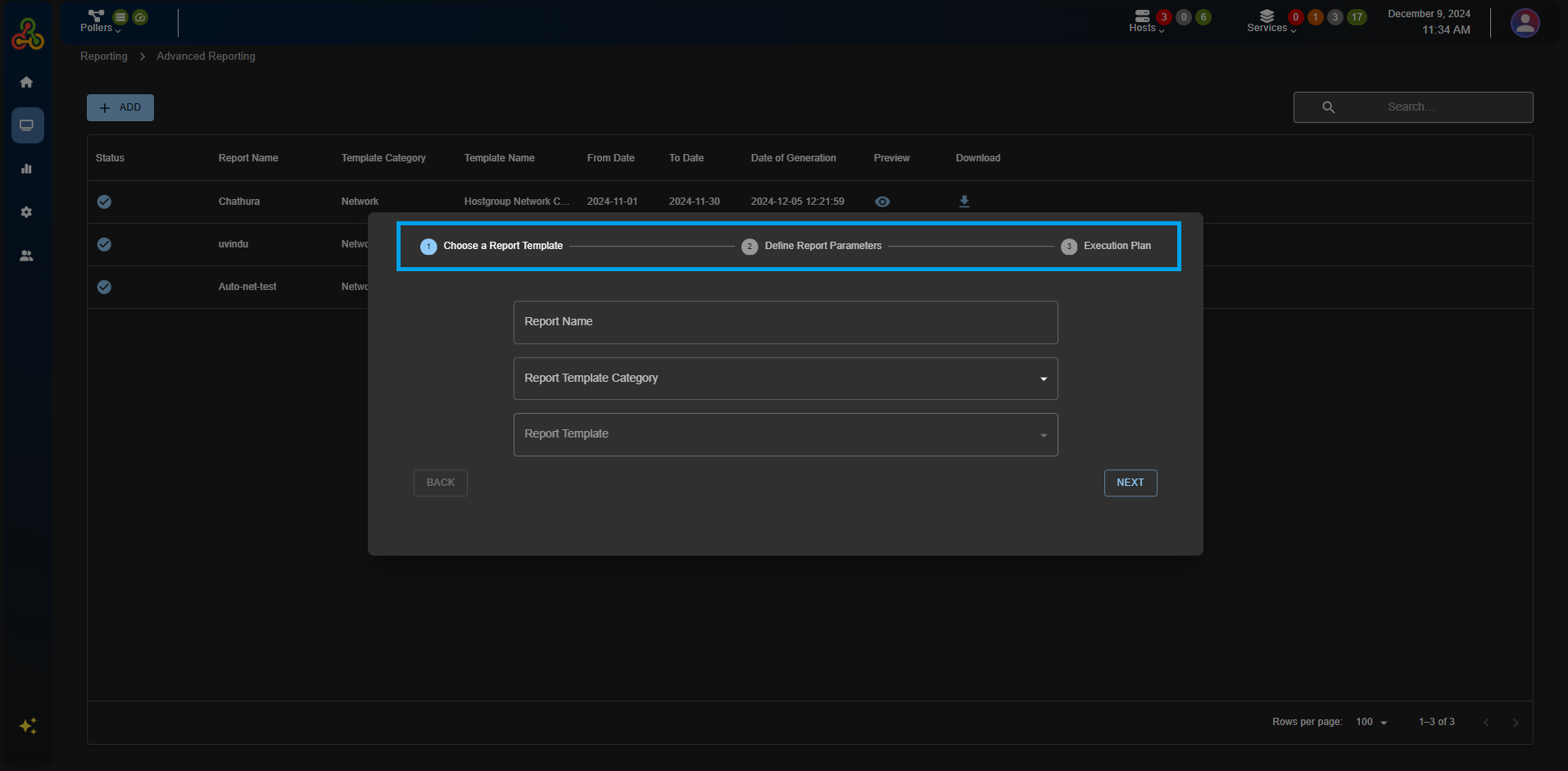 Steps to create an Availability and Event Report